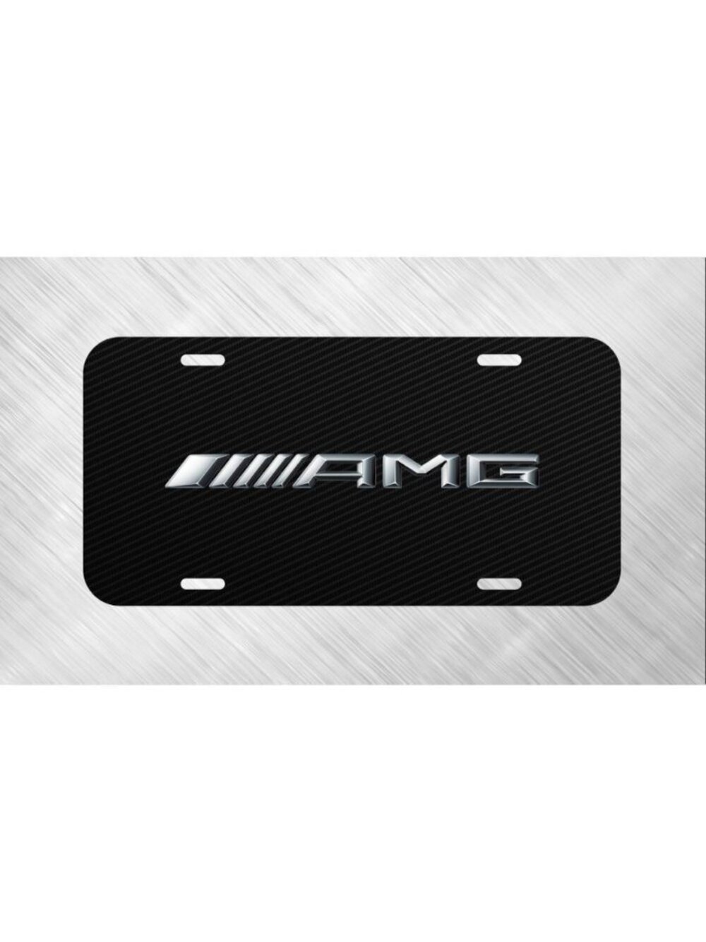 Simulated Carbon Fiber Mercedes AMG License Plate Auto Car Tag